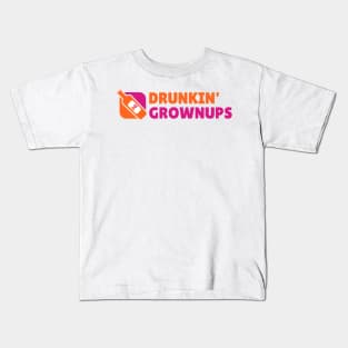 Drunkin Grownups - Logo Parody Kids T-Shirt